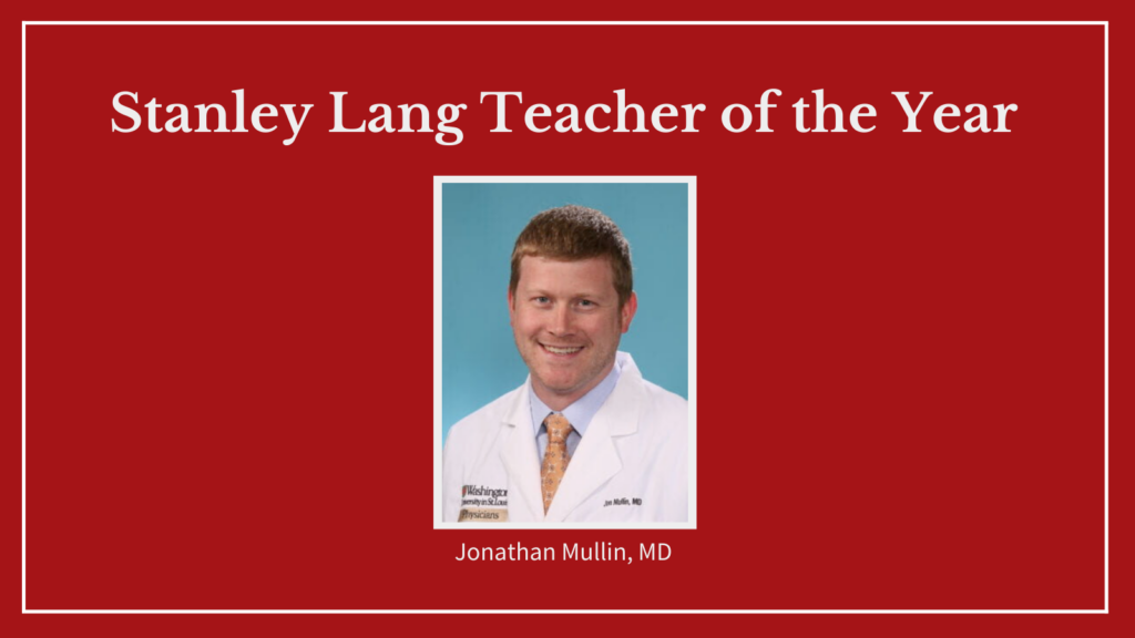 Stanley Lang Teacher of the Year