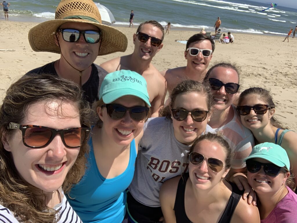 Beth Colombo and friends on vacation at the beach