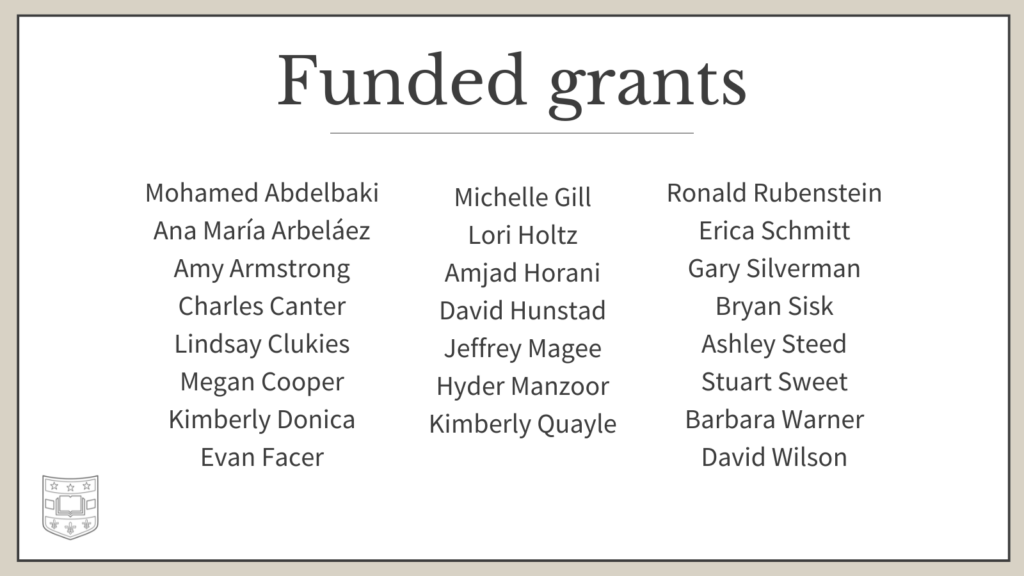 Mohamed Abdelbaki, Ana María Arbeláez, Amy Armstrong, Charles Canter, Lindsay Clukies, Megan Cooper, Kimberly Donica, Evan Facer, Michelle Gill, Lori Holtz, Amjad Horani, David Hunstad, Jeffrey Magee, Hyder Manzoor, Kimberly Quayle, Ronald Rubenstein, Erica Schmitt, Gary Silverman, Bryan Sisk, Ashley Steed, Stuart Sweet, Barbara Warner and David Wilson