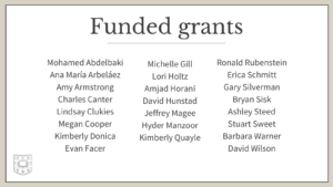 Mohamed Abdelbaki, Ana María Arbeláez, Amy Armstrong, Charles Canter, Lindsay Clukies, Megan Cooper, Kimberly Donica, Evan Facer, Michelle Gill, Lori Holtz, Amjad Horani, David Hunstad, Jeffrey Magee, Hyder Manzoor, Kimberly Quayle, Ronald Rubenstein, Erica Schmitt, Gary Silverman, Bryan Sisk, Ashley Steed, Stuart Sweet, Barbara Warner and David Wilson