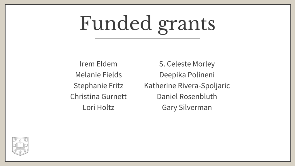 Irem Eldem Melanie Fields Stephanie Fritz Christina Gurnett Lori Holtz S. Celeste Morley Deepika Polineni Katherine Rivera-Spoljaric Daniel Rosenbluth Gary Silverman